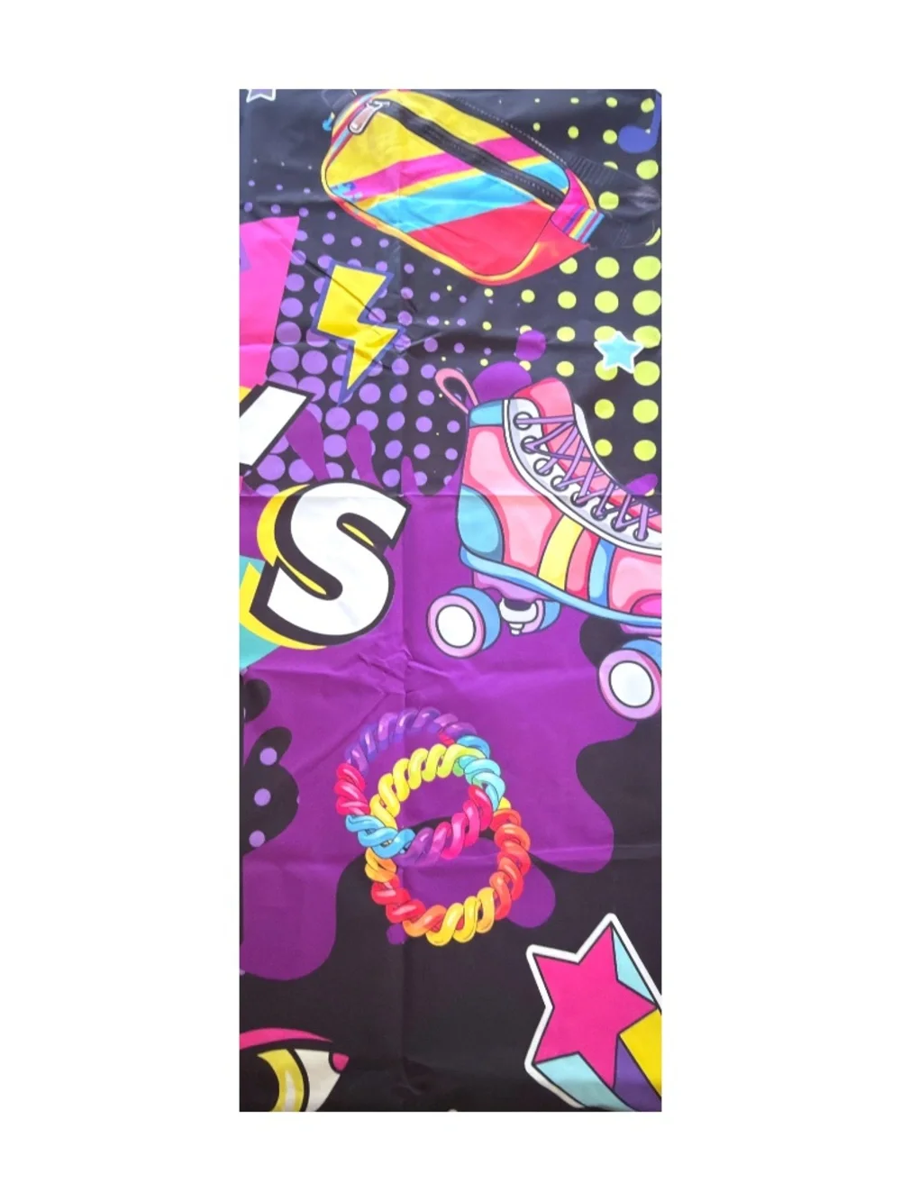 80s 90s Party Decorations 9pc Photo Booth Props + 7x5ft Backdrop New